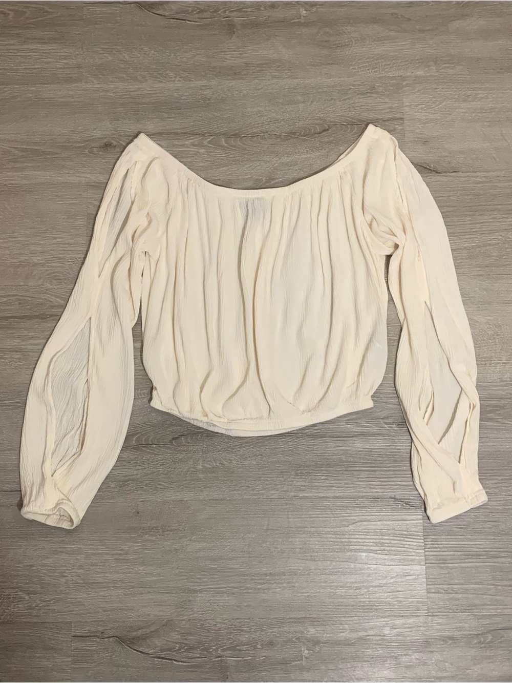 Forever 21 Cream Off-the-Shoulder Peasant Top